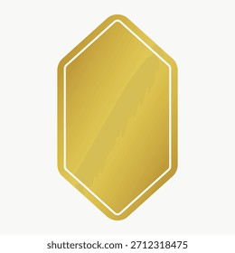 Elegante marco geométrico dorado con forma hexagonal. Marco de oro sobre un fondo blanco. Perfecto para invitaciones, certificados o diseños decorativos. Vector de ilustración de invierno.