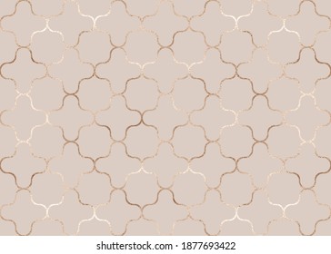 Elegant gold geometric seamless pattern in moroccan style.