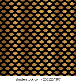 Elegant Gold Geometric Seamless Pattern Design on Black Background 