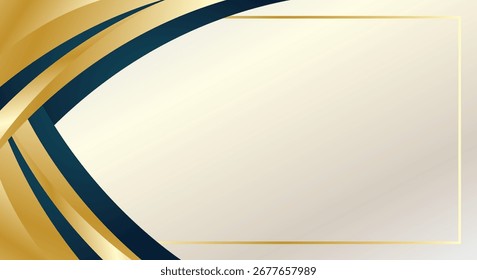 Elegante goldene geometrische Form Rahmenschablone für Zertifikathintergrund