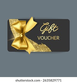 Elegant Gold Gift Voucher with Glitter and Sparkle
