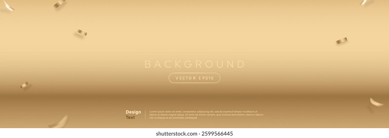 Elegant gold gradient background room banner for products display or placement