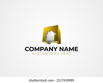 elegant gold house vector logo