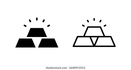 Elegant gold investment icons featuring precious metal symbols for commodity trading and investment portfolio applications