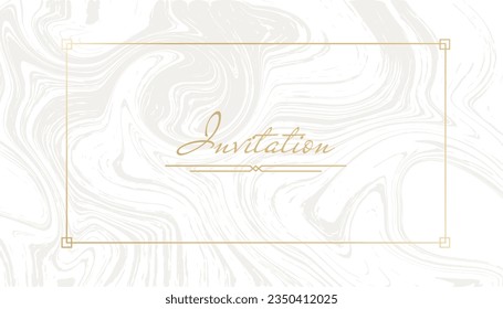 Elegant gold invitation card with abstract marble design. Luxury vector illustration for wedding, birthday, or event. Modern and trendy