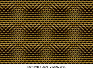 Elegant gold Japanese fish scale and leaf pattern on white background. Unique and artistic oriental design for various projects. Interesting cultural touch.seamless  pattern vector. 