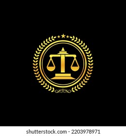 The elegant gold justice logo is perfect for a lawyer's office