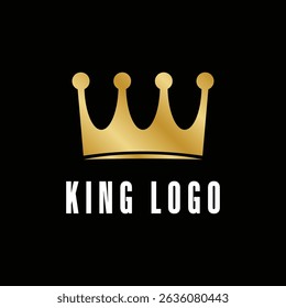 elegant gold king crown logo design concept