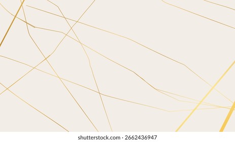 Elegantes goldenes Kintsugi-Rissmuster auf weißem Hintergrund. Textur aus goldenen Rissen, die wie Marmorbruch aussehen. Ideal für Hochzeitskarten, Poster und luxuriöse Designvorlagen. Vektorgrafik