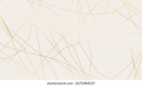 Elegant gold Kintsugi crack pattern on whitish background. Texture of golden cracks resembling broken marble. Ideal for wedding cards, posters, and luxury design templates. Vector illustration