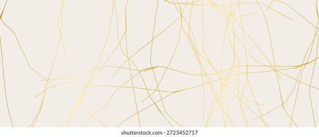 Elegante patrón de grietas Kintsugi dorado sobre fondo blanquecino. Textura de grietas doradas que se asemejan al mármol roto. Ideal para tarjetas de boda, carteles y Plantillas de diseño de lujo. Ilustración vectorial