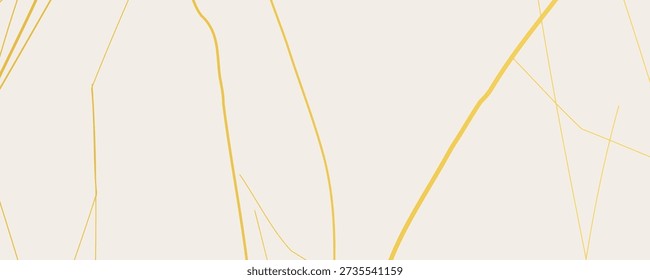 Elegant gold Kintsugi crack pattern on whitish background. Texture of golden cracks resembling broken marble. Ideal for wedding cards, posters, and luxury design templates. Vector illustration