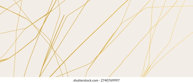 Elegant gold Kintsugi crack pattern on whitish background. Texture of golden cracks resembling broken marble. Ideal for wedding cards, posters, and luxury design templates. Vector illustration