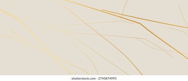 Elegant gold Kintsugi crack pattern on whitish background. Texture of golden cracks resembling broken marble. Ideal for wedding cards, posters, and luxury design templates. Vector illustration