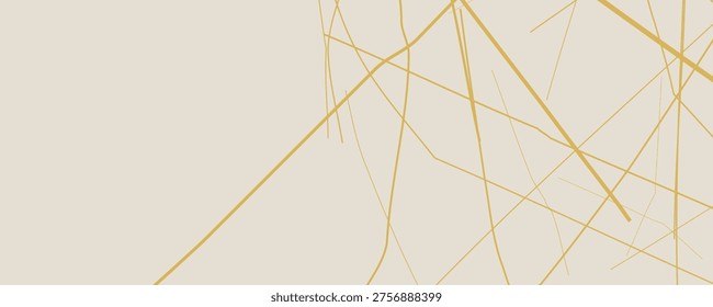 Elegant gold Kintsugi crack pattern on whitish background. Texture of golden cracks resembling broken marble. Ideal for wedding cards, posters, and luxury design templates. Vector illustration