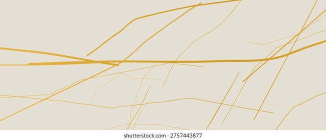 Elegant gold Kintsugi crack pattern on whitish background. Texture of golden cracks resembling broken marble. Ideal for wedding cards, posters, and luxury design templates. Vector illustration