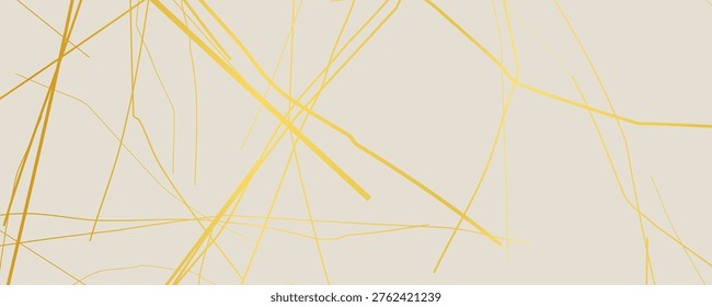 Elegant gold Kintsugi crack pattern on whitish background. Texture of golden cracks resembling broken marble. Ideal for wedding cards, posters, and luxury design templates. Vector illustration