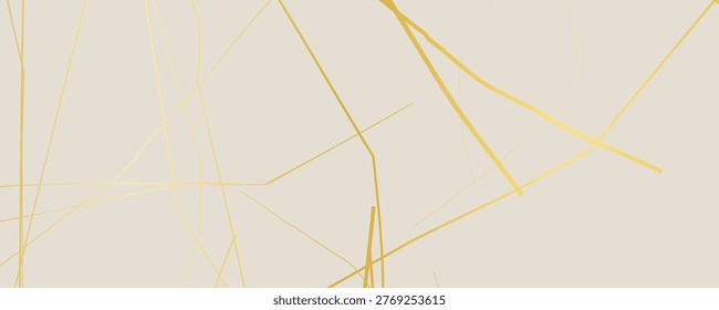 Elegant gold Kintsugi crack pattern on whitish background. Texture of golden cracks resembling broken marble. Ideal for wedding cards, posters, and luxury design templates. Vector illustration