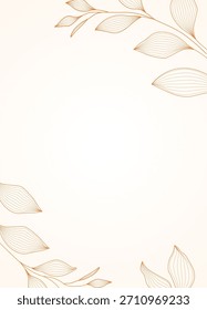 Elegante diseño de borde de hoja de oro que crea un marco decorativo sofisticado para invitaciones formales