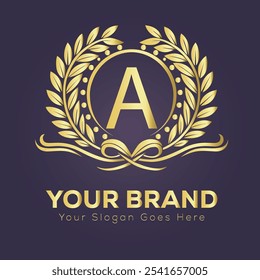 Elegant Gold Letter A Logo Design for Premium Branding and Luxury Business Identity