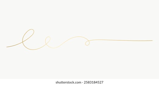 Elegant gold line art on a white background. Simple gold line, minimalistic and artistic. Gold line art adds a touch of elegance and sophistication. Minimal vector illustration.