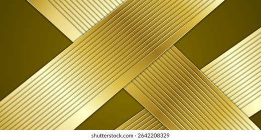 Elegant Gold Line Pattern on Dark Background. Vector Illustration. Technology Wallpaper. Copy Space