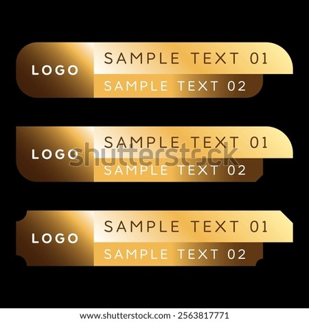 Elegant gold lower third template banner design