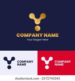 Elegant Gold Luxury Monogram Logo Design Concept from Letter Y