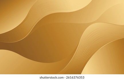 Elegant gold luxury wave background. Abstract wallpaper design. Suitable for Invitations, awards, sales, events, templates, banners, cards, covers, websites, pages and more