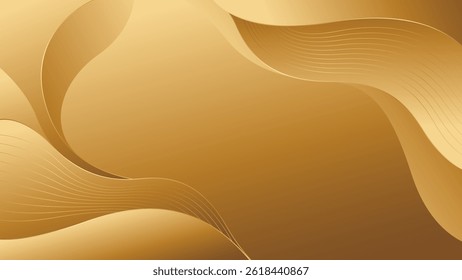 Elegant gold luxury wave background. Abstract wallpaper design. Suitable for Invitations, awards, sales, events, templates, banners, cards, covers, websites, pages and more