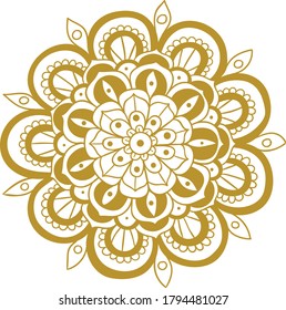 Elegante oro mandala fondo vecto