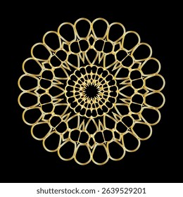Elegant Gold Mandala on Black Background