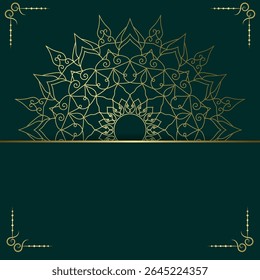 Elegante fondo de Vector de mandala de oro
