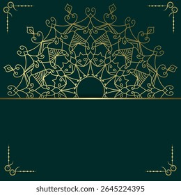 Elegante fondo de Vector de mandala de oro
