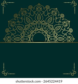 Elegante Mandala de Ouro Vetor Fundo
