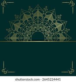 Elegante fondo de Vector de mandala de oro
