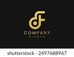 Elegant Gold Musical Note Logo on Black Background
