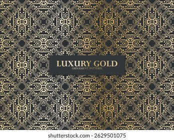 Elegantes goldenes Ornamensmuster auf dunklem Hintergrund