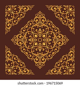 Elegant gold ornament vector background