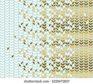 Elegant gold and pale green leaf pattern. simple luxury style stock vector illustration. for background, wrapping paper, fabric.
