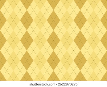 Elegant gold and pale yellow argyle diamond pattern.  Perfect for backgrounds, textures, website design, or fashion projects.  Subtle, sophisticated, and versatile design.