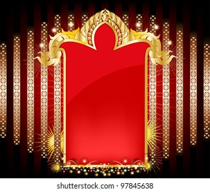 Elegant gold pattern thai art style