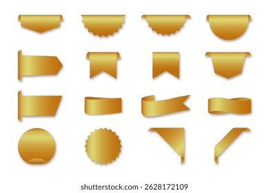 Elegant Gold Ribbon and Label Elements Set – Decorative Vector Design