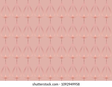 Elegant gold rose leafs seamless pattern. Glitter texture on the pink background.
