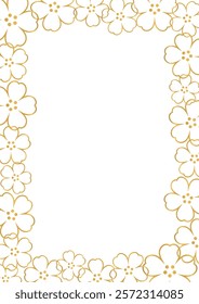 Elegant Gold Sakura Frame - Decorative Floral Border (Vector)