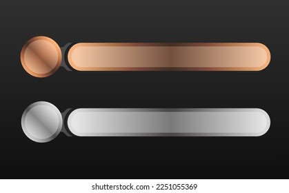 Elegant gold and silver gui lower third banner buttons for video screen title