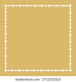 Quadro decorativo quadrado de ouro elegante com borda geométrica branca
