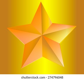 elegant gold star on a gold background