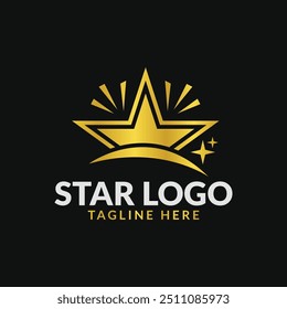 Elegant Gold Stars Logo branding template.Premium brand identity. Vector illustration