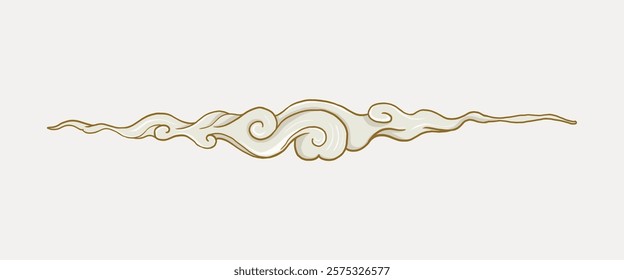 Elegant gold swirl design, featuring intricate gold swirls and curves. This gold swirl pattern adds a touch of elegance and sophistication to any decor. Vintage art, isolated vector element.